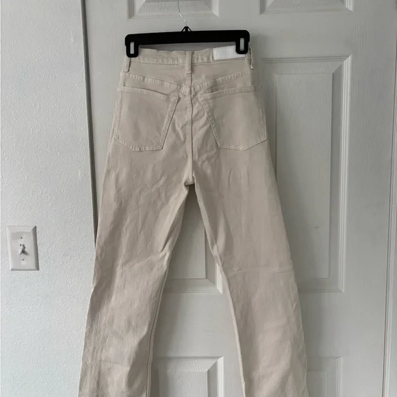 Re/Done Women's Straight Leg Jeans in Cream